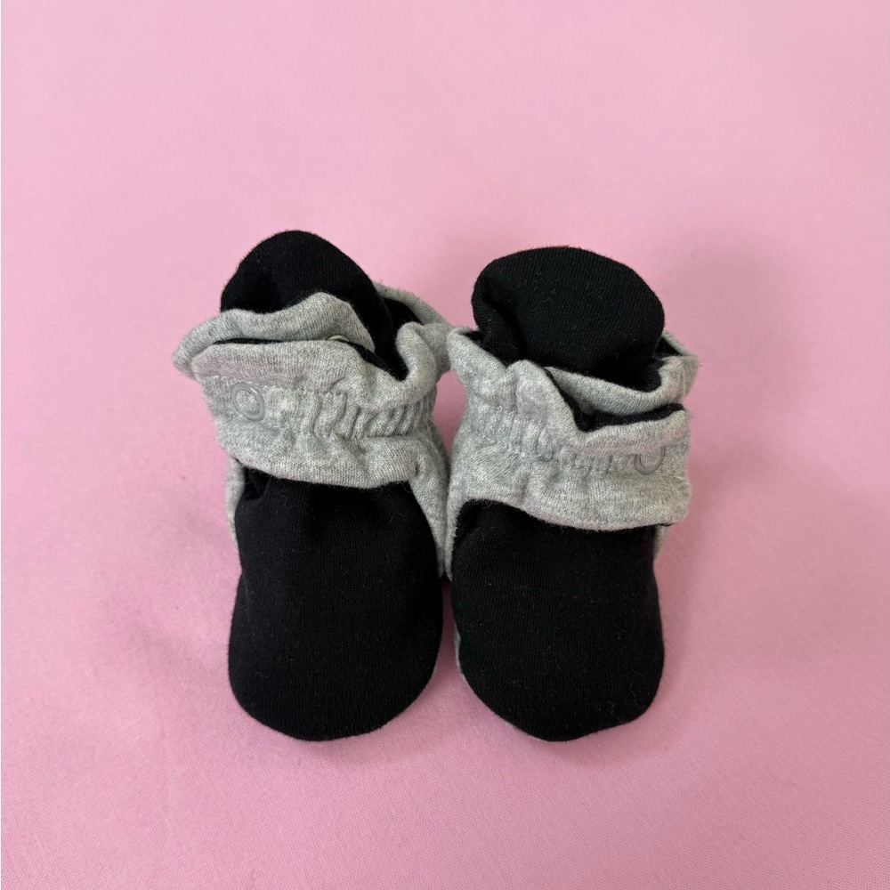 Gray and Black Baby Booties - Picture 3 of 9